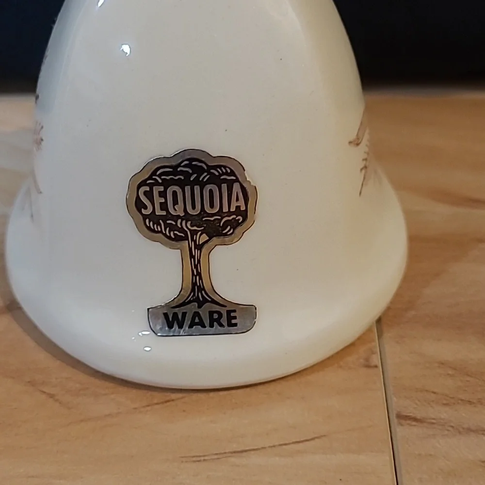 2/$20 Vintage Sequoia Ware Elegant Cream Bell with Gold Handle, Wheat Pattern - Picture 2 of 4